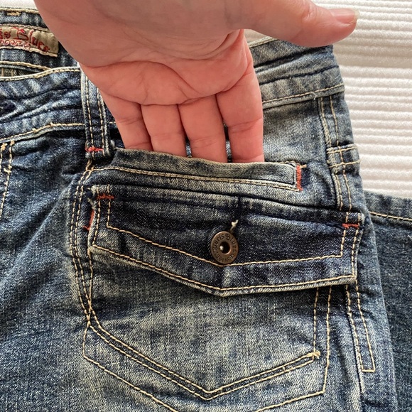 Paris blue woman dirty washed straight leg cropped Jean size 11 Junior - Picture 3 of 13